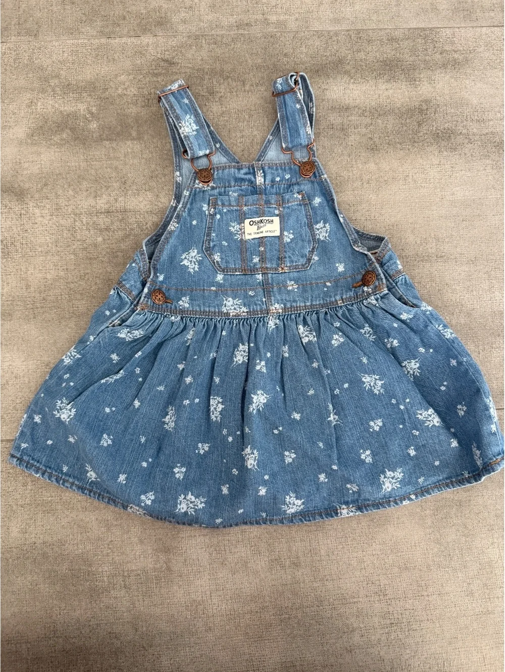 2t • OshKosh B'gosh Floral Denim Overall Dress